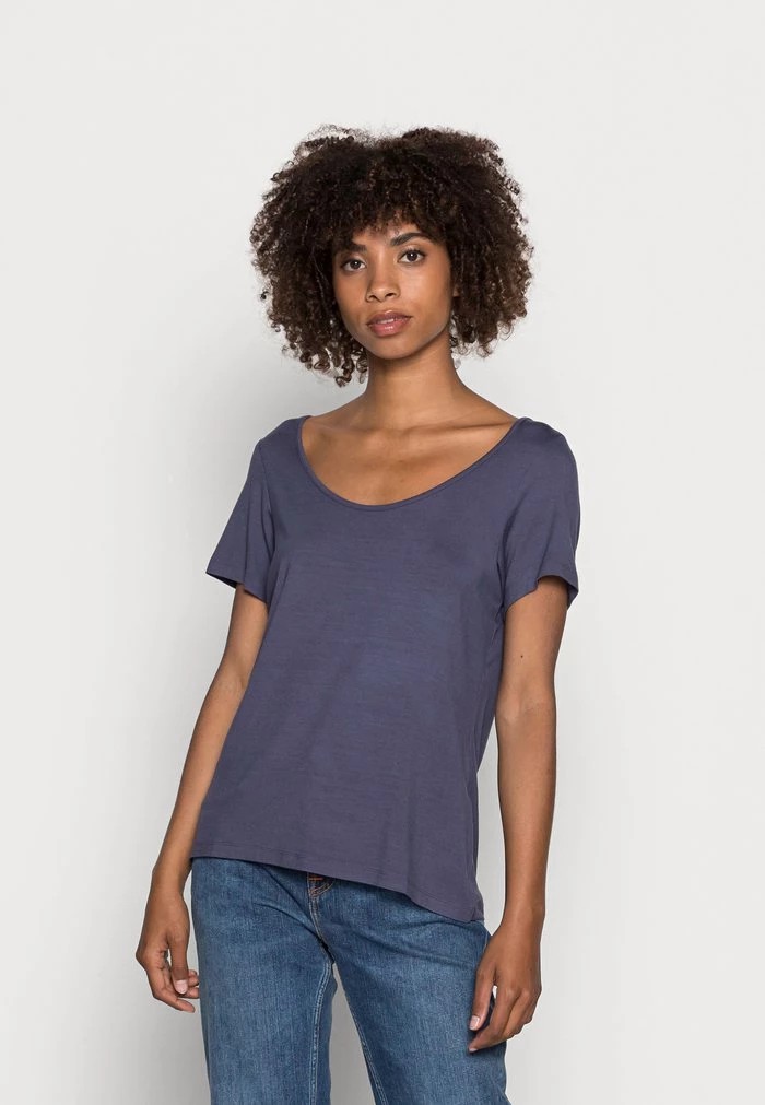 T-Shirt ANNA FIELD Anna Field Basic T-shirt Bleu Femme | ZNI-0848173